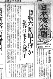 国鉄貨物6割値上げか（S24.7.28日本海新聞）