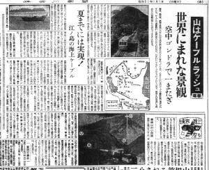 箱根の山はケーブルラッシュ（S31.1.1神奈川新聞）