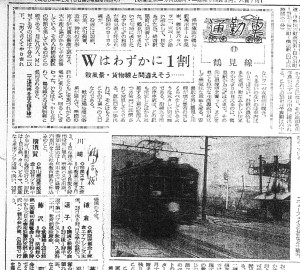 貨物線と間違えそうな鶴見線（S31.1.28神奈川新聞）